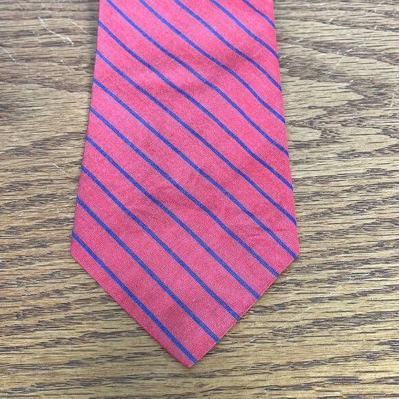Polo by Ralph Lauren 100% cotton Red & Blue Striped Men’s Neck Tie made in USA - Picture 2 of 9